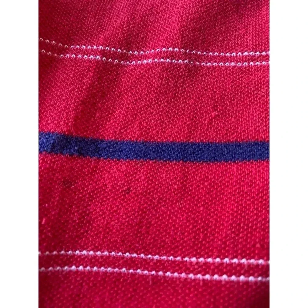 Polo Ralph Lauren Shirt Men's Large Red Navy Stripe Polo